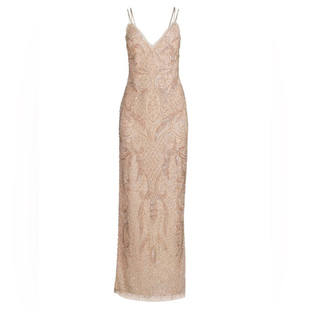 AIDAN MATTOX beaded column gown size 0